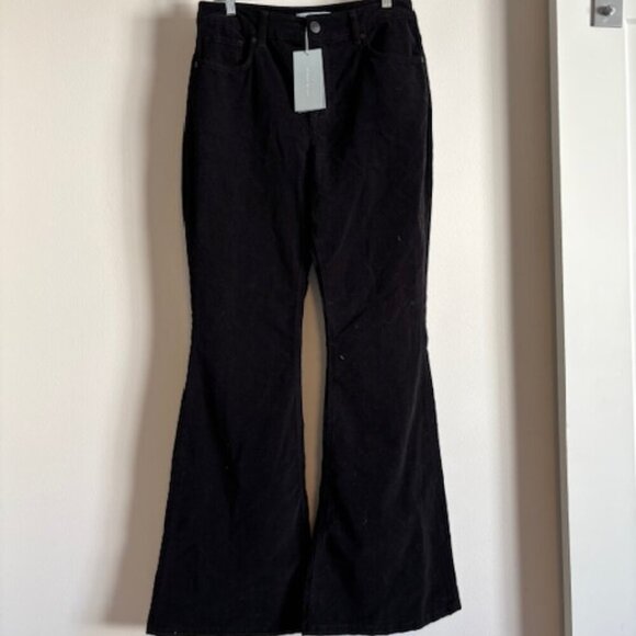 NWT Antonio Melani Black Veronica Velvet Flare Pants size 10 - Picture 1 of 6